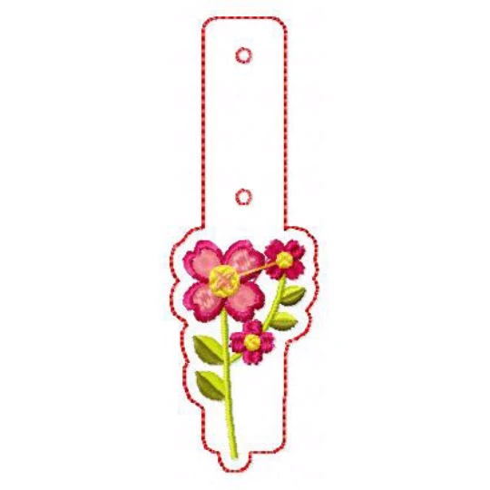 Flower Embellishments 06 Key Fobs - In The Hoop Machine Embroidery Design