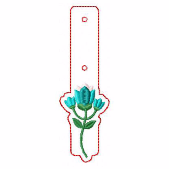 Flower Embellishments 07 Key Fobs - In The Hoop Machine Embroidery Design