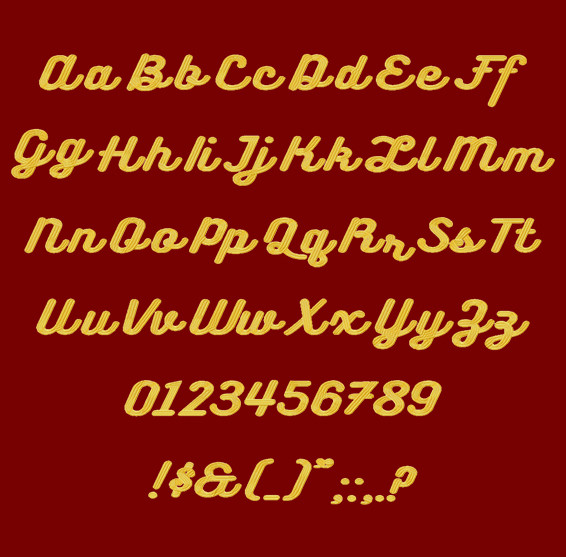 Bukhari Script Machine Embroidery Font Full Alpha
