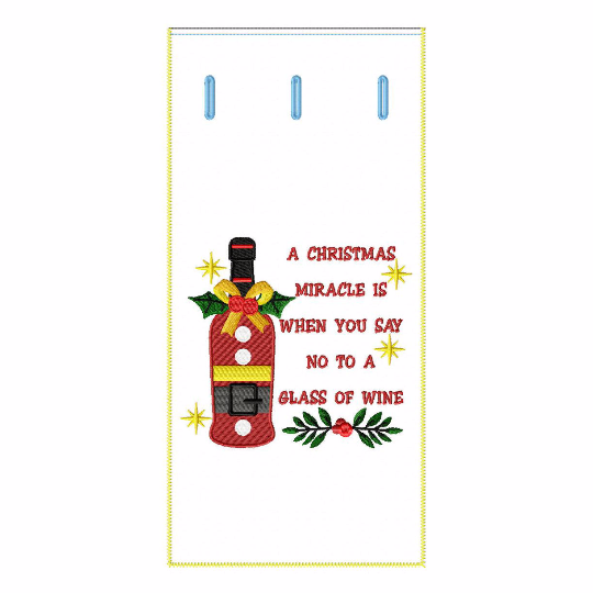 ITH Christmas Humor Wine Bag 02 - In The Hoop Machine Embroidery Design