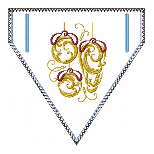Abstract Christmas Doggie Bandana 01 - In The Hoop Machine Embroidery Design