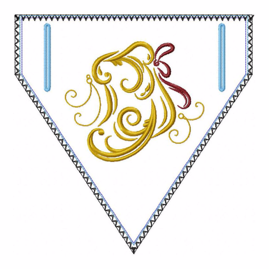 Abstract Christmas Doggie Bandana 07 - In The Hoop Machine Embroidery Design