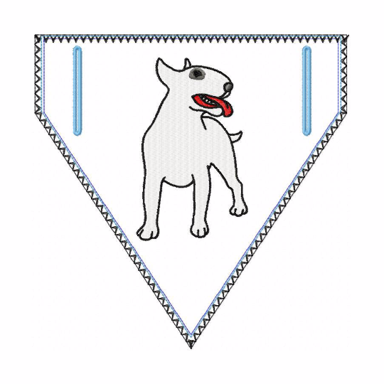 Bull Terrier Doggie Bandana 03 - In The Hoop Machine Embroidery Design