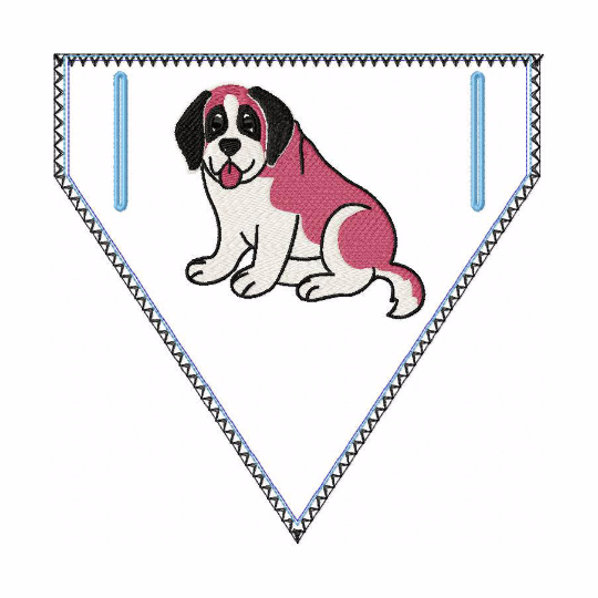 St. Bernard Doggie Bandana 03 - In The Hoop Machine Embroidery Design