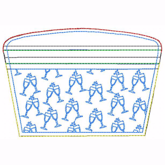 Girls Night Small Money Purse 02 - In The Hoop Machine Embroidery Design