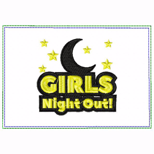 Girls Night Small Money Purse 02 - In The Hoop Machine Embroidery Design