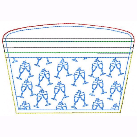 Girls Night Small Money Purse 03 - In The Hoop Machine Embroidery Design