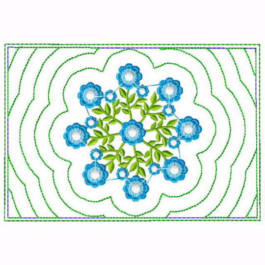 Circle of Flower Small Money Purse 02 - In The Hoop Machine Embroidery Design