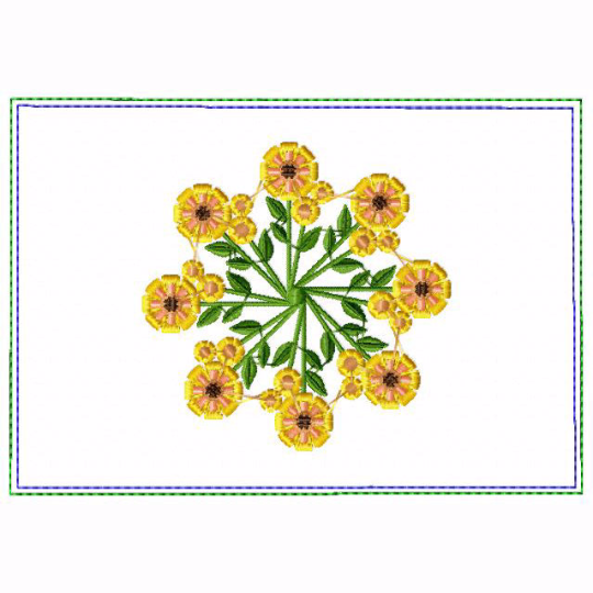 Circle of Flower Small Money Purse 04 - In The Hoop Machine Embroidery Design
