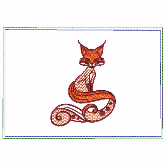 Ornament Animal Fox Small Money Purse - In The Hoop Machine Embroidery Design