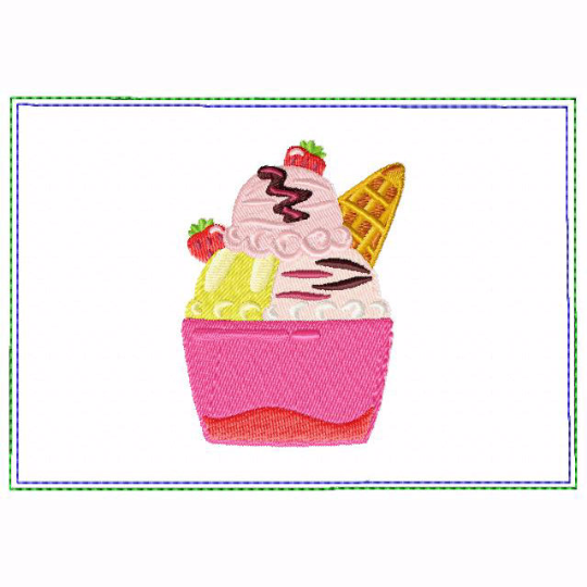 Ice Cream Small Money Purse 10 - In The Hoop Machine Embroidery Design