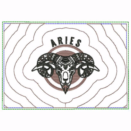 Aries Zodiac Small Money Purse - In The Hoop Machine Embroidery Design