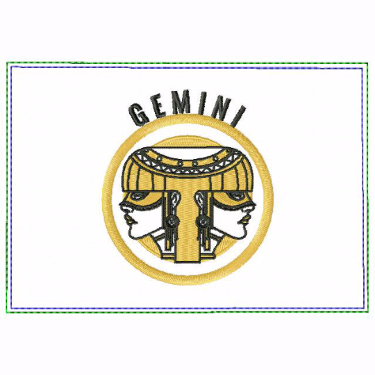Gemini Zodiac Small Money Purse - In The Hoop Machine Embroidery Design