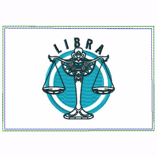 Libra Zodiac Small Money Purse - In The Hoop Machine Embroidery Design