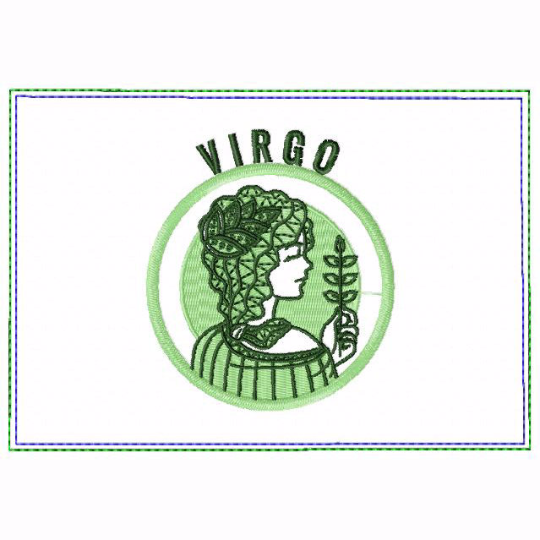 Virgo Zodiac Small Money Purse - In The Hoop Machine Embroidery Design