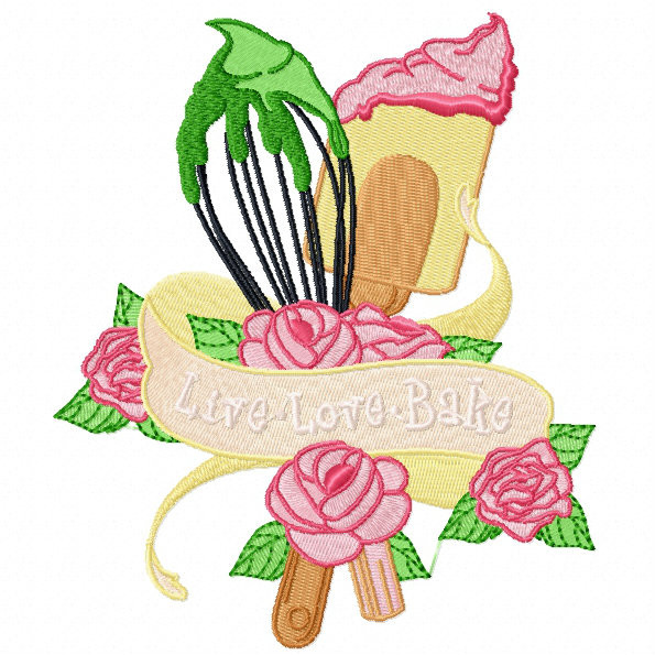 Live Love BAKE - Baking Hobby Collection #06 - Machine Embroidery Design