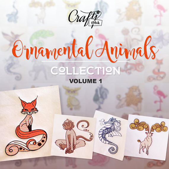 Ornamental Animals Collection Vol. 1, 10 Machine Embroidery Designs