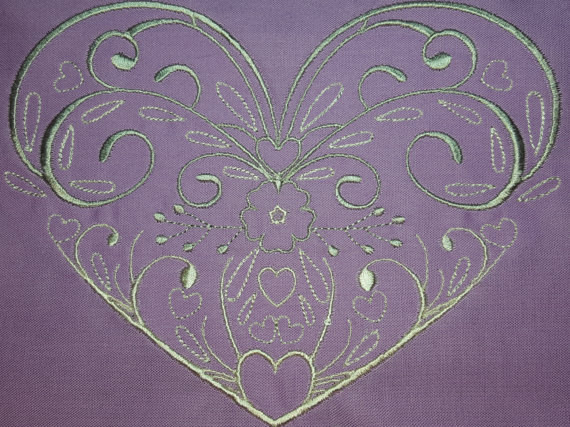 Abstract Heart Swirls #02 Machine Embroidery Design