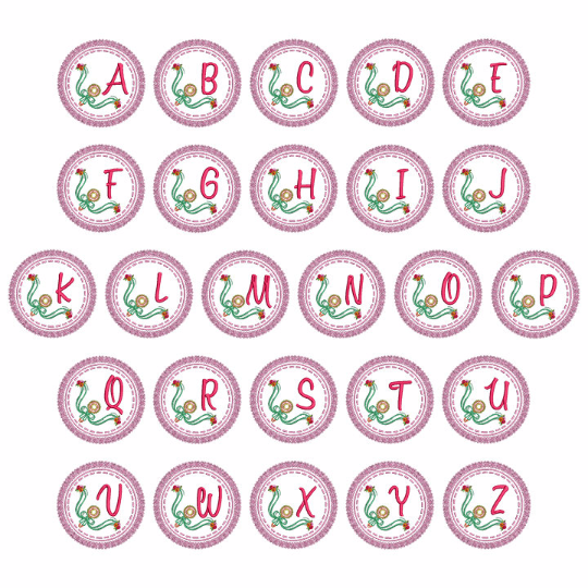 Machine Embroidery Monogram - Baby Napkin Corner Frame