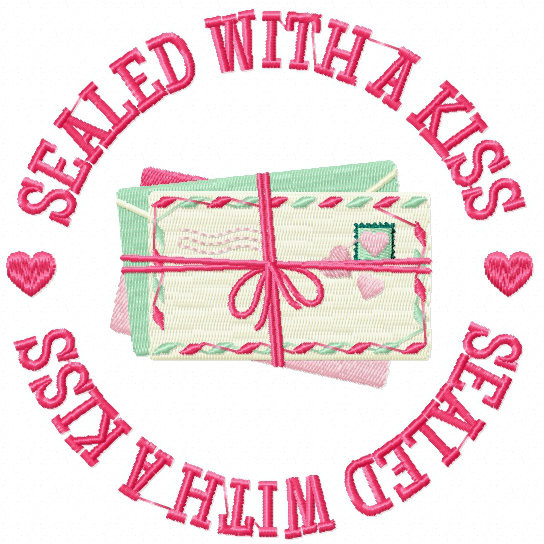 Sealed with a Kiss - Machine Embroidery Design - General Valentine #08