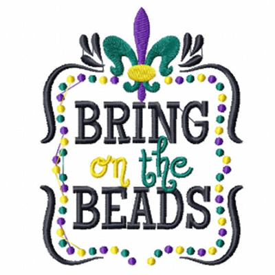 Bring on the Beads - Mardi Gras Collection #02 Machine Embroidery Design