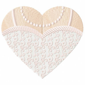 Detailed Wedding Dress - Bride & Groom Hearts - Bride Dress Collection #05 Machine Embroidery Design