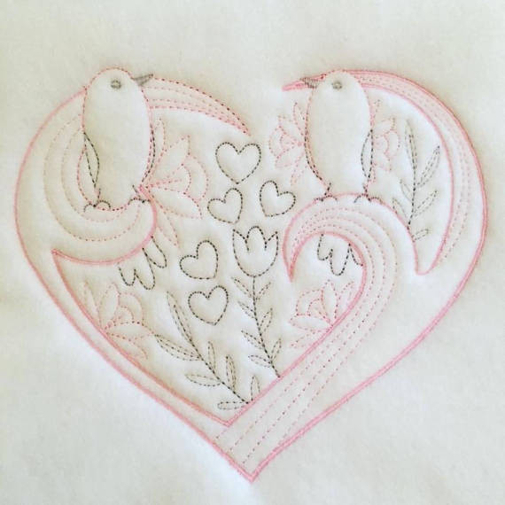Abstract Heart Swirls #12 Machine Embroidery Design