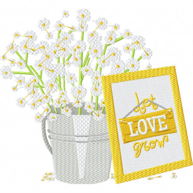 Let Love Grow - Rustic Wedding Collection #17 Machine Embroidery Design