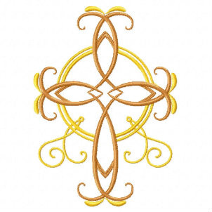 Easter Crucifix - Abstract Easter Collection #03 Machine Embroidery Design