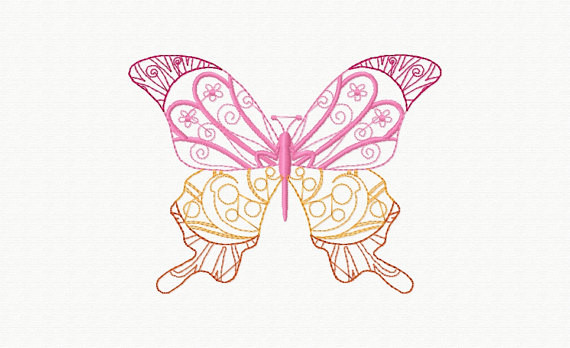 Beautiful Butterfly and Floral #04 Machine Embroidery Designs