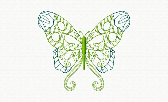 Beautiful Butterfly and Floral #06 Machine Embroidery Designs