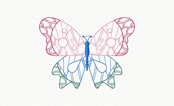 Beautiful Butterfly and Floral #07 Machine Embroidery Designs