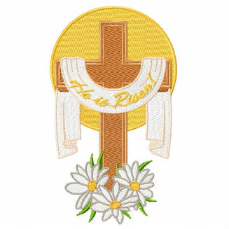 He is Risen - Easter Typography Collection #07 Machine Embroidery Design