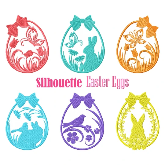 Machine Embroidery Designs - Silhouette Easter Collection of 6
