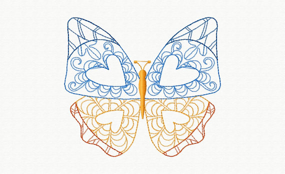 Beautiful Butterfly and Floral #11 Machine Embroidery Designs