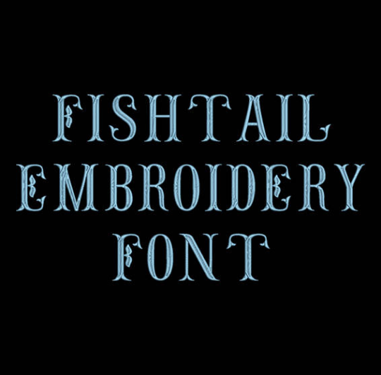 Machine Embroidery Font - Fishtail Font