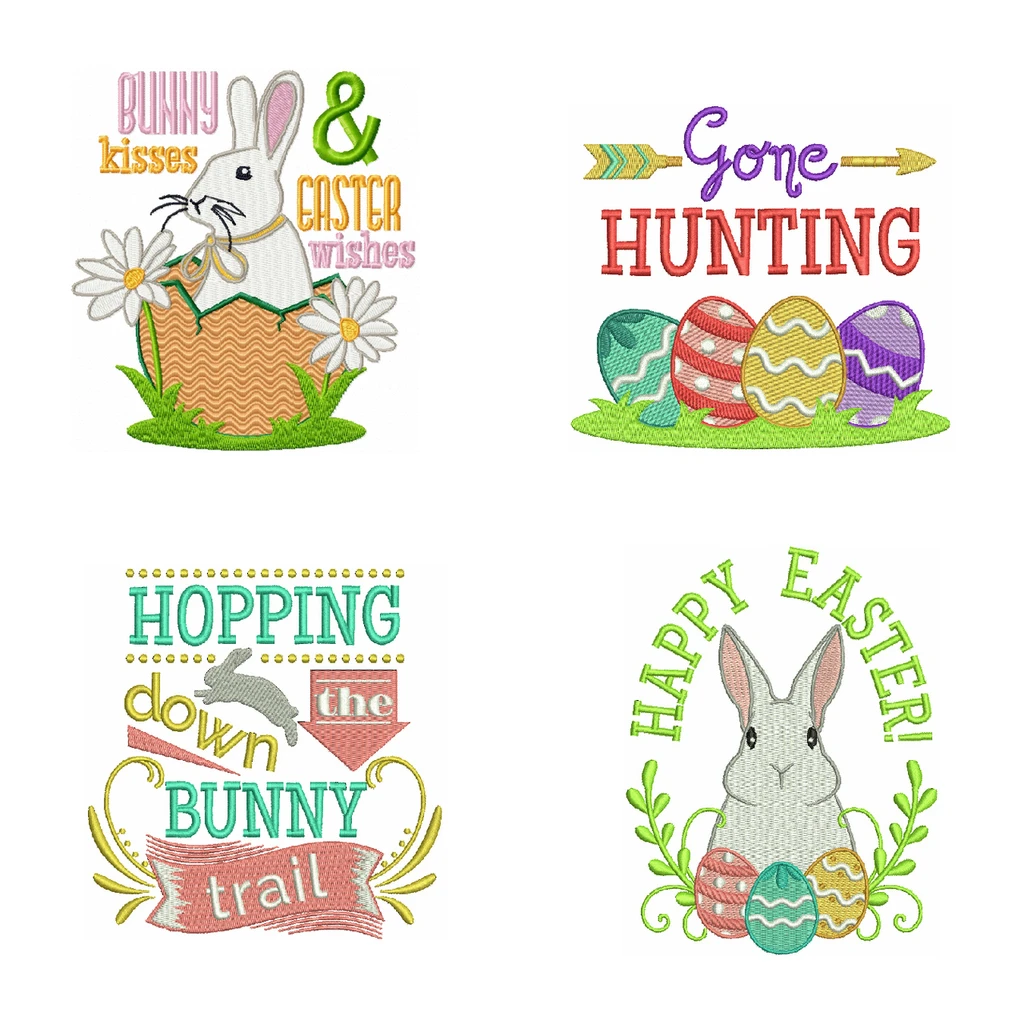 Easter  Machine Embroidery Designs - Typography Collection of 8