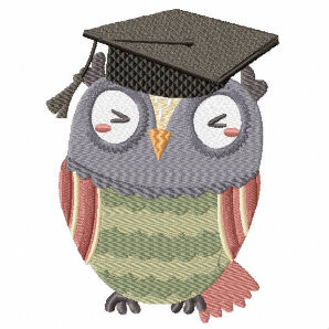 Genius Kindergarten Owl - Owl Graduation Collection #03 Machine Embroidery Design