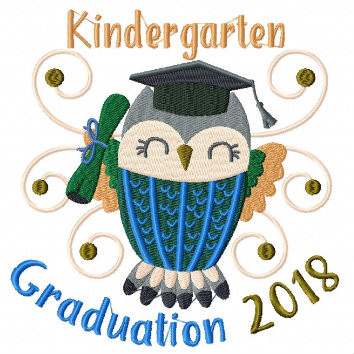 Owl Kindergarten Typography Collection #02 Machine Embroidery Design