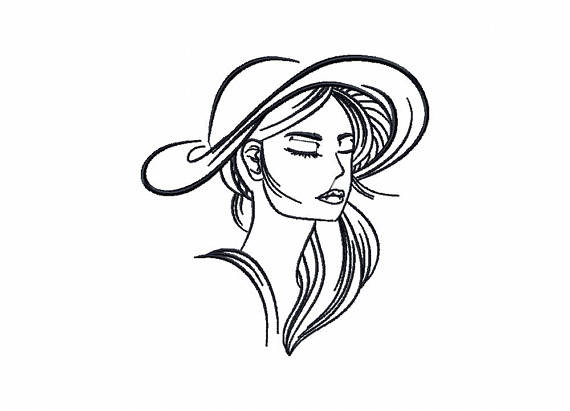 Hat Modern Ladies #3 Machine Embroidery Designs