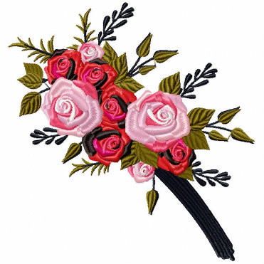 Pageant Bouquet Wedding Bouquet Collection #02 Machine Embroidery Design