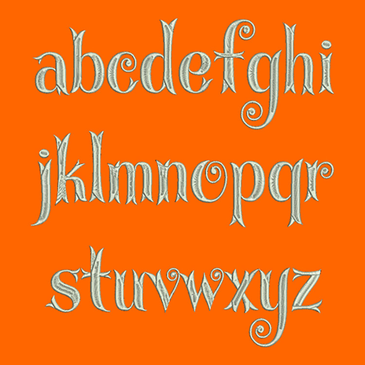 Machine Embroidery Font - Curlies Font