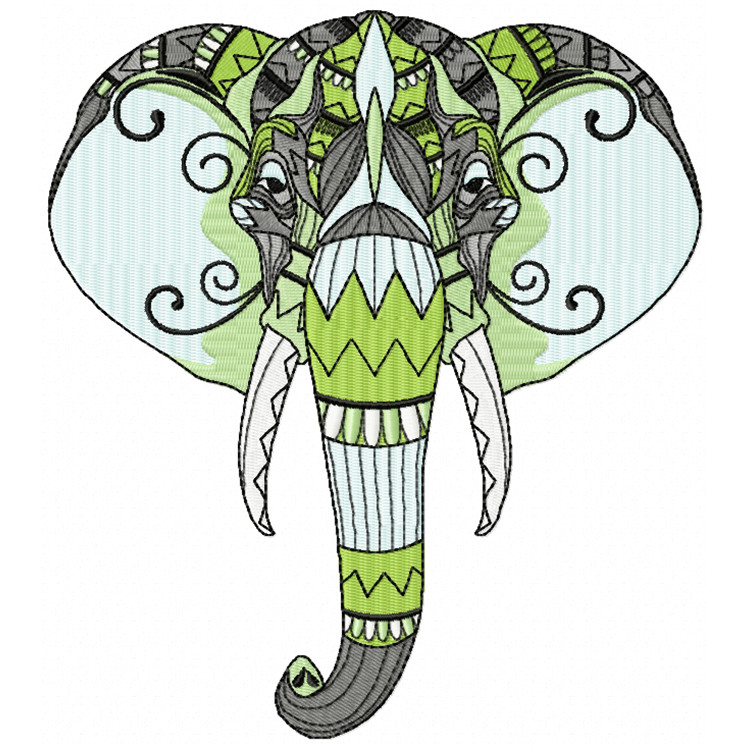 Detailed Elephant Face B