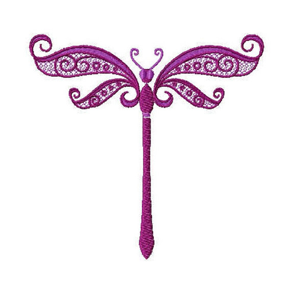 Ornamental Dragonfly - Ornament Animal Collection #22 Machine Embroidery Design