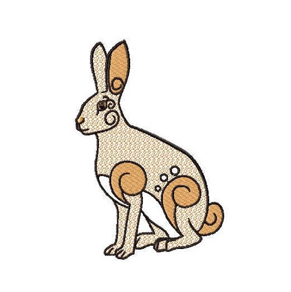 Ornamental Hare - Ornament Animal Collection #26 Machine Embroidery Design