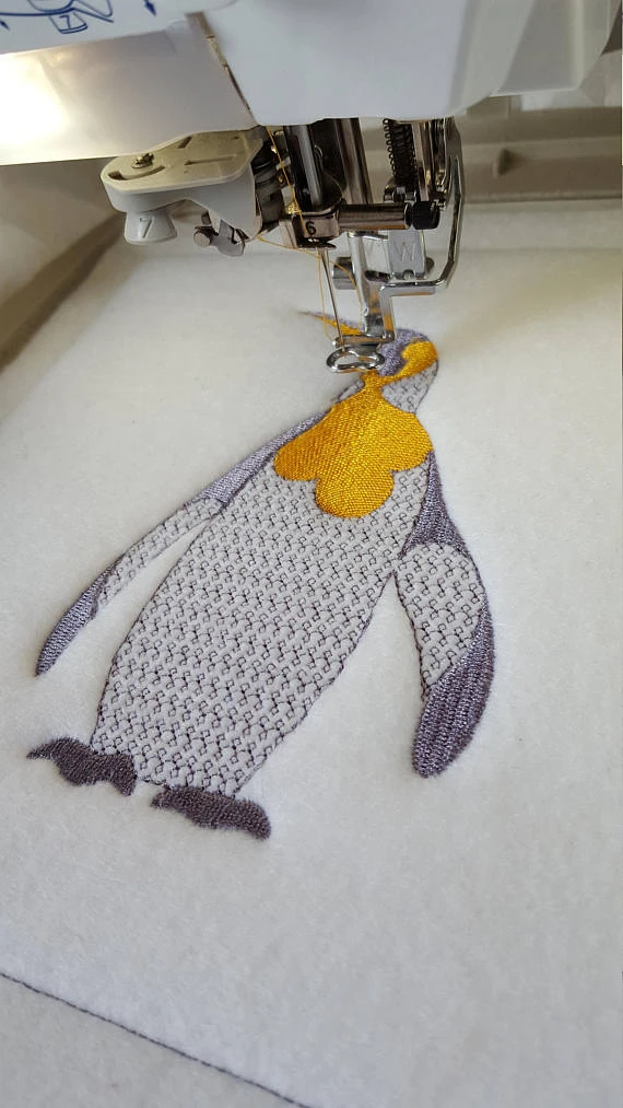 Ornamental Emperor Penguin - Ornament Animal Collection #29 Machine Embroidery Design