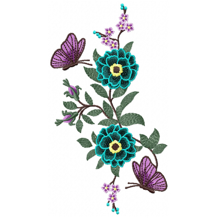 Flower Garden And Butterflies #04