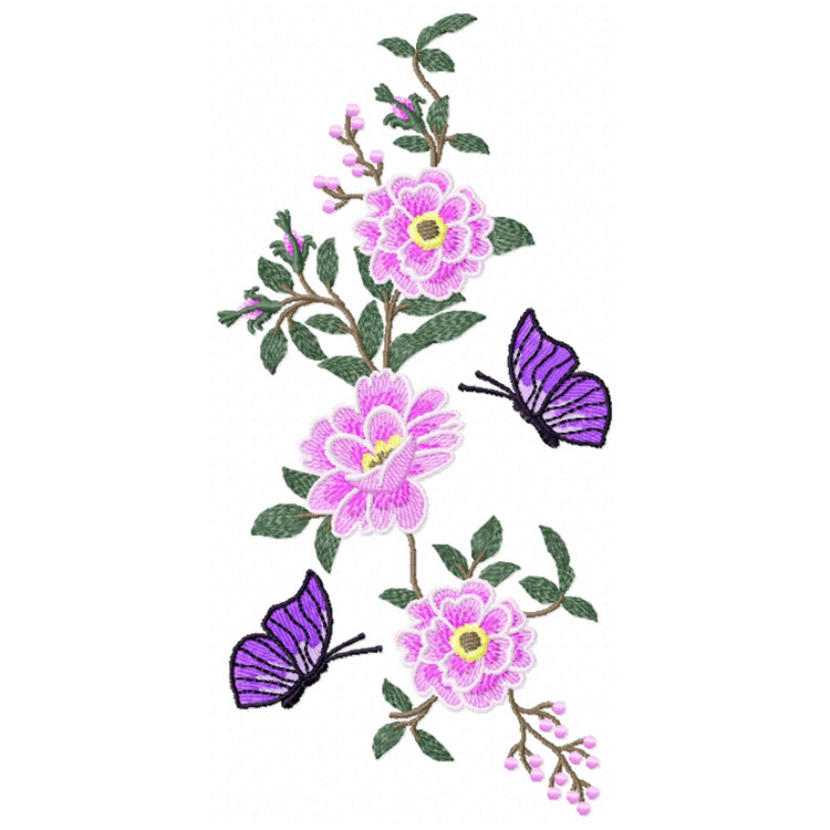Flower Garden And Butterflies #03