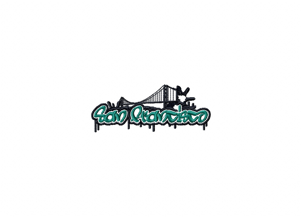 Geography Graffiti Collection of 11 Machine Embroidery Designs - Five Sizes: 3.5 to 5.5 inch - Instant Download!