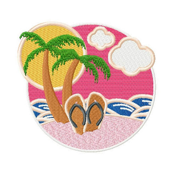Palm Tree - Summer Beach Collection #09 Machine Embroidery Design